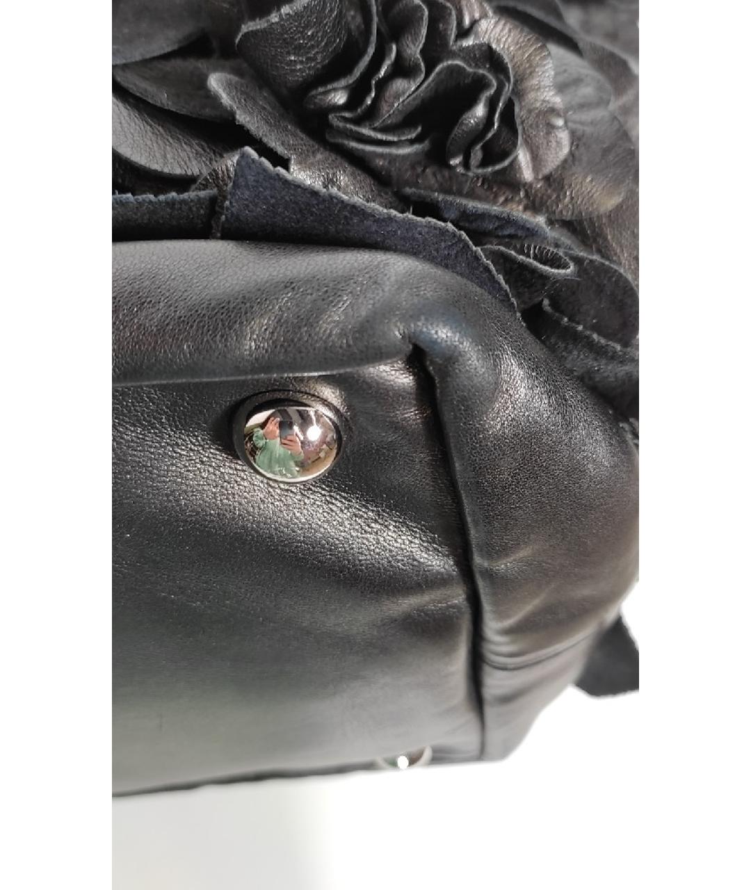 VALENTINO Черная кожаная сумка тоут, фото 9
