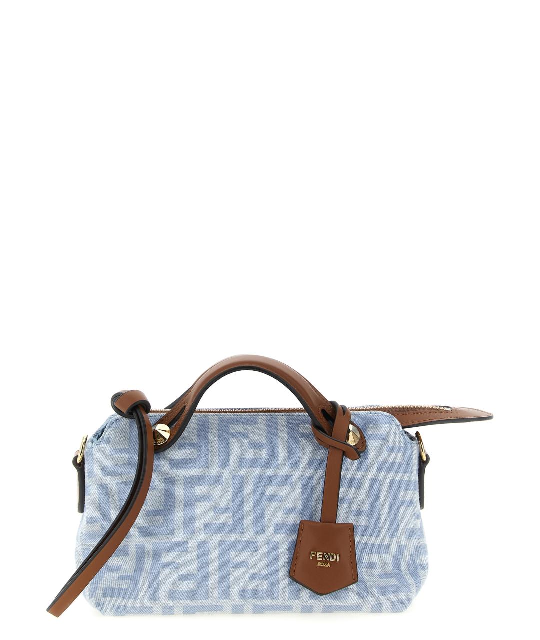 FENDI Голубая хлопковая сумка через плечо, фото 1