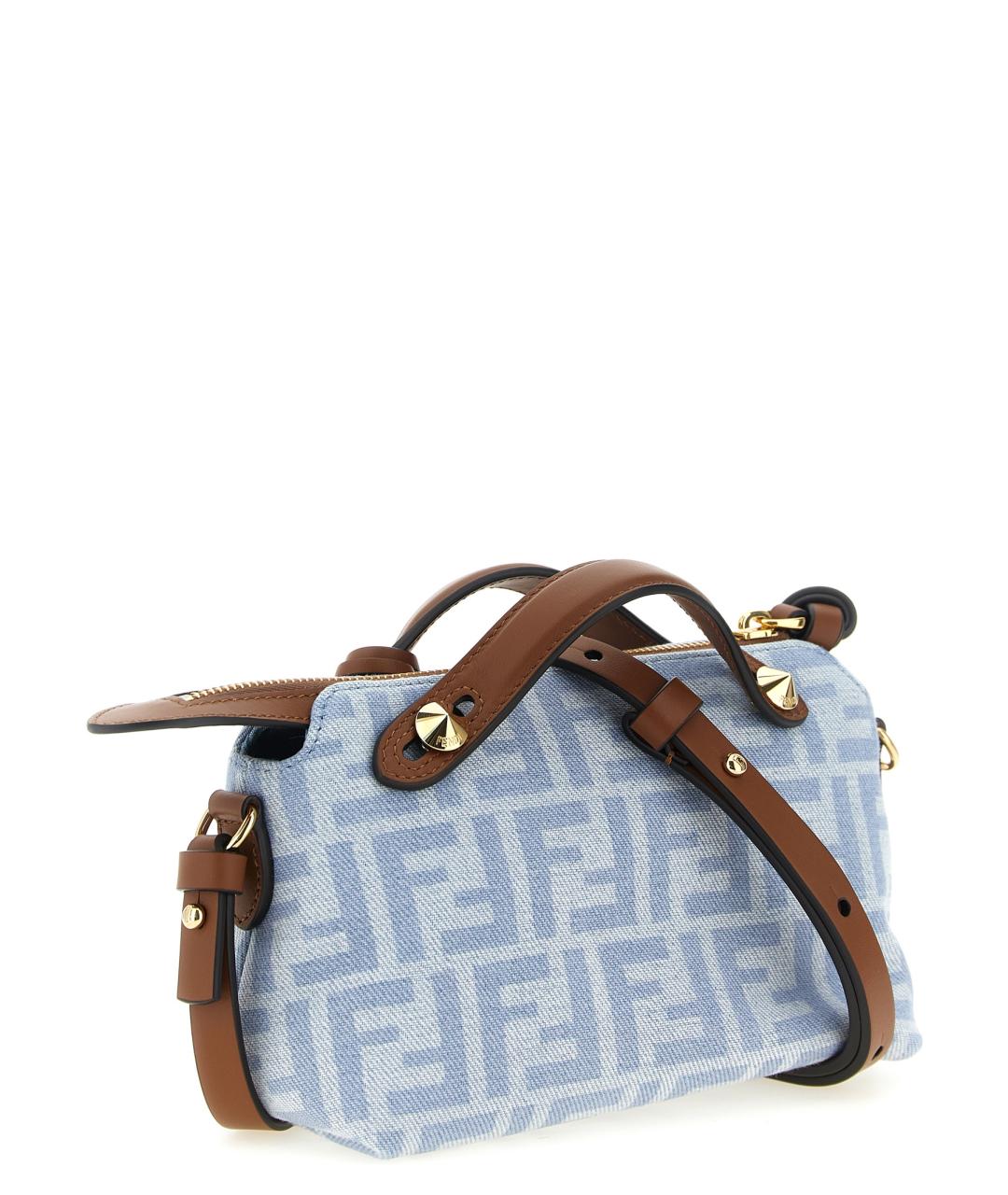 FENDI Голубая хлопковая сумка через плечо, фото 2