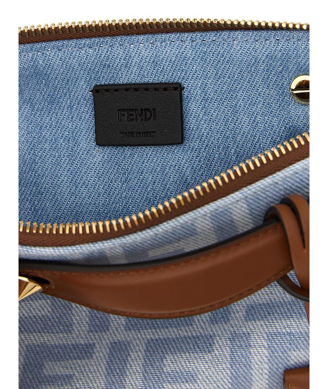 FENDI Голубая хлопковая сумка через плечо, фото 4
