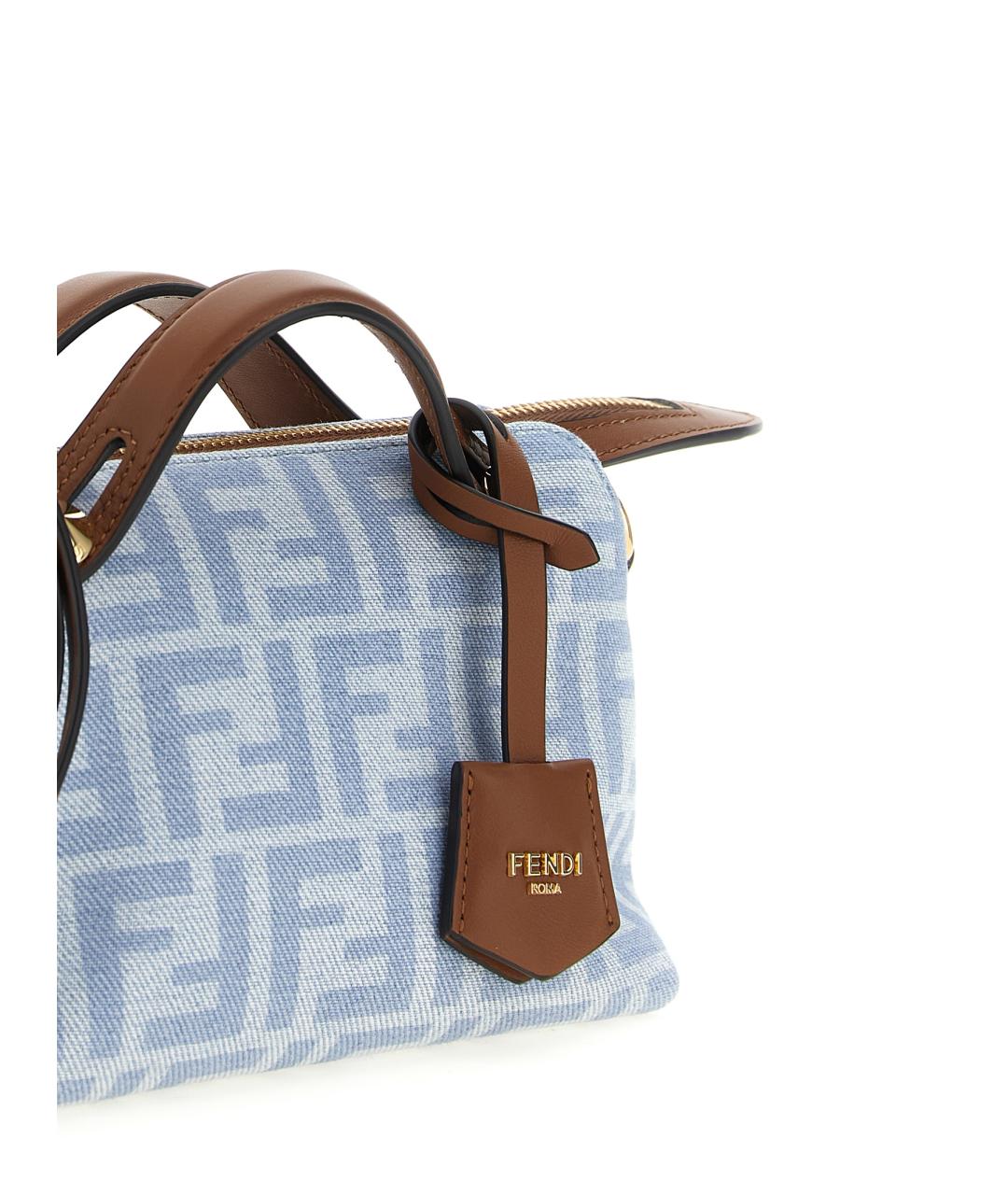 FENDI Голубая хлопковая сумка через плечо, фото 3