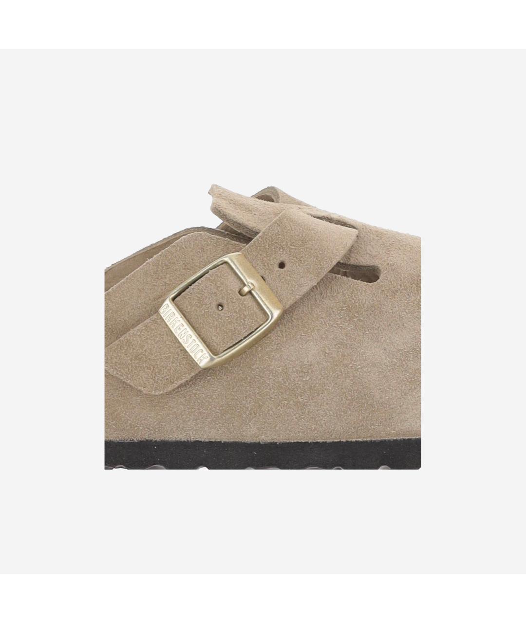 BIRKENSTOCK Бежевые замшевые сабо, фото 5