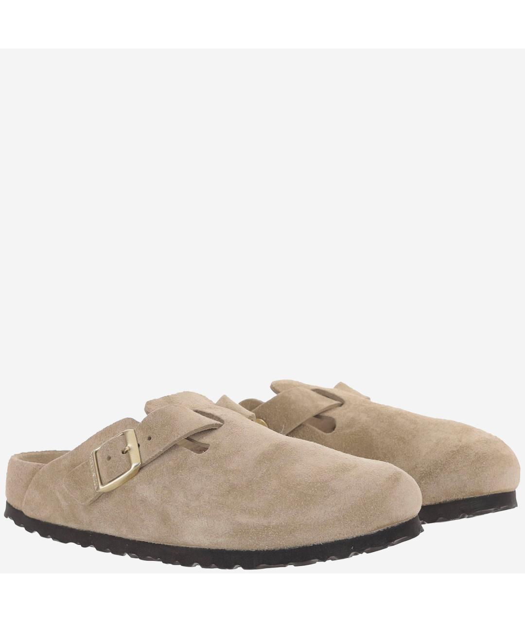 BIRKENSTOCK Бежевые замшевые сабо, фото 3