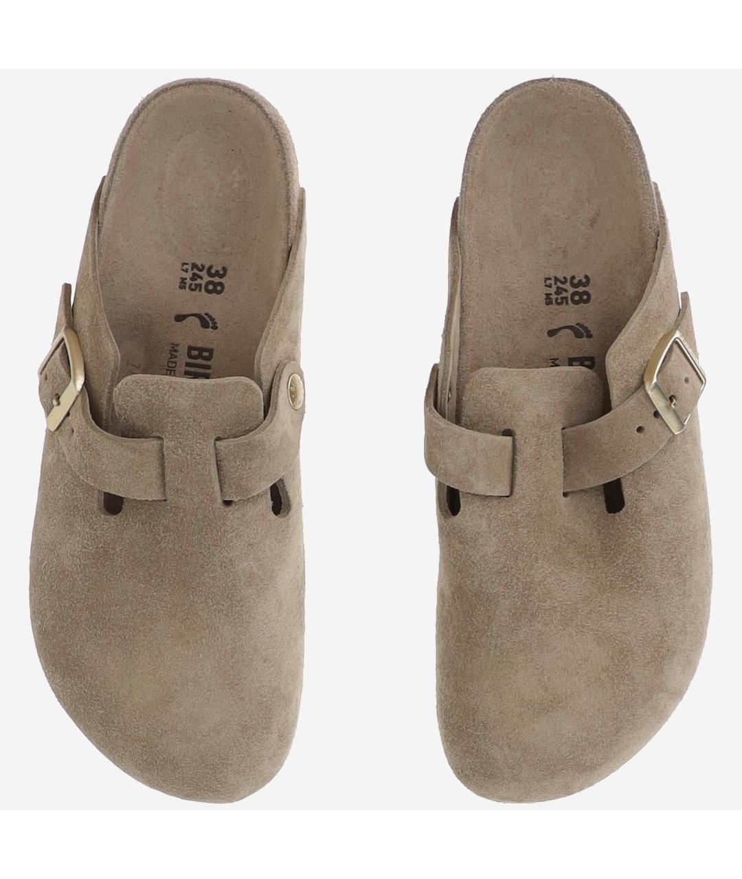 BIRKENSTOCK Бежевые замшевые сабо, фото 2