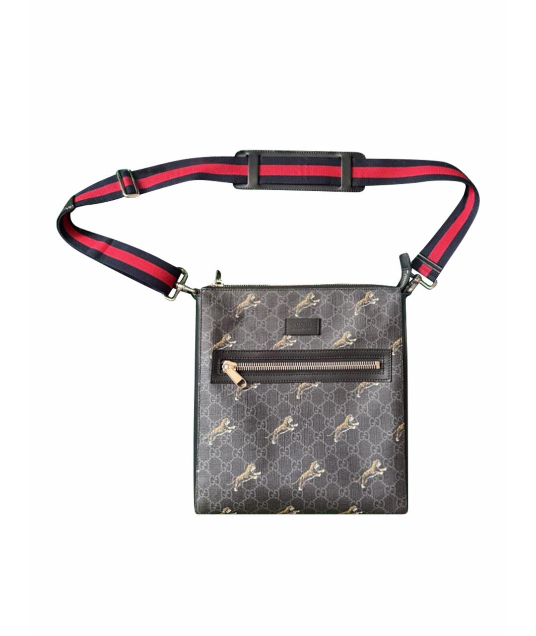 GUCCI Черная кожаная поясная сумка, фото 1