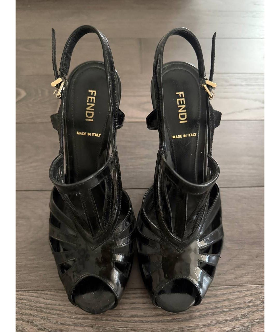 FENDI Черные кожаные туфли, фото 2