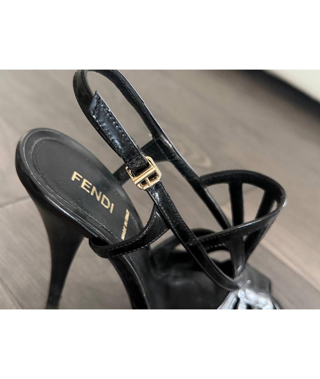 FENDI Черные кожаные туфли, фото 8