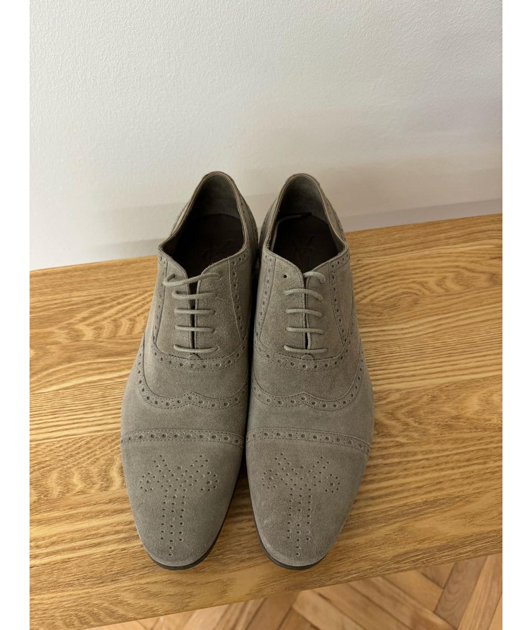 SAINT LAURENT Серые нубуковые туфли, фото 5