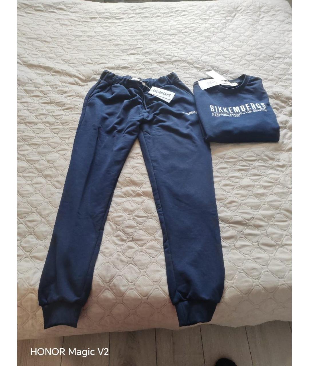 BIKKEMBERGS Темно-синий хлопковый спортивный костюм, фото 3