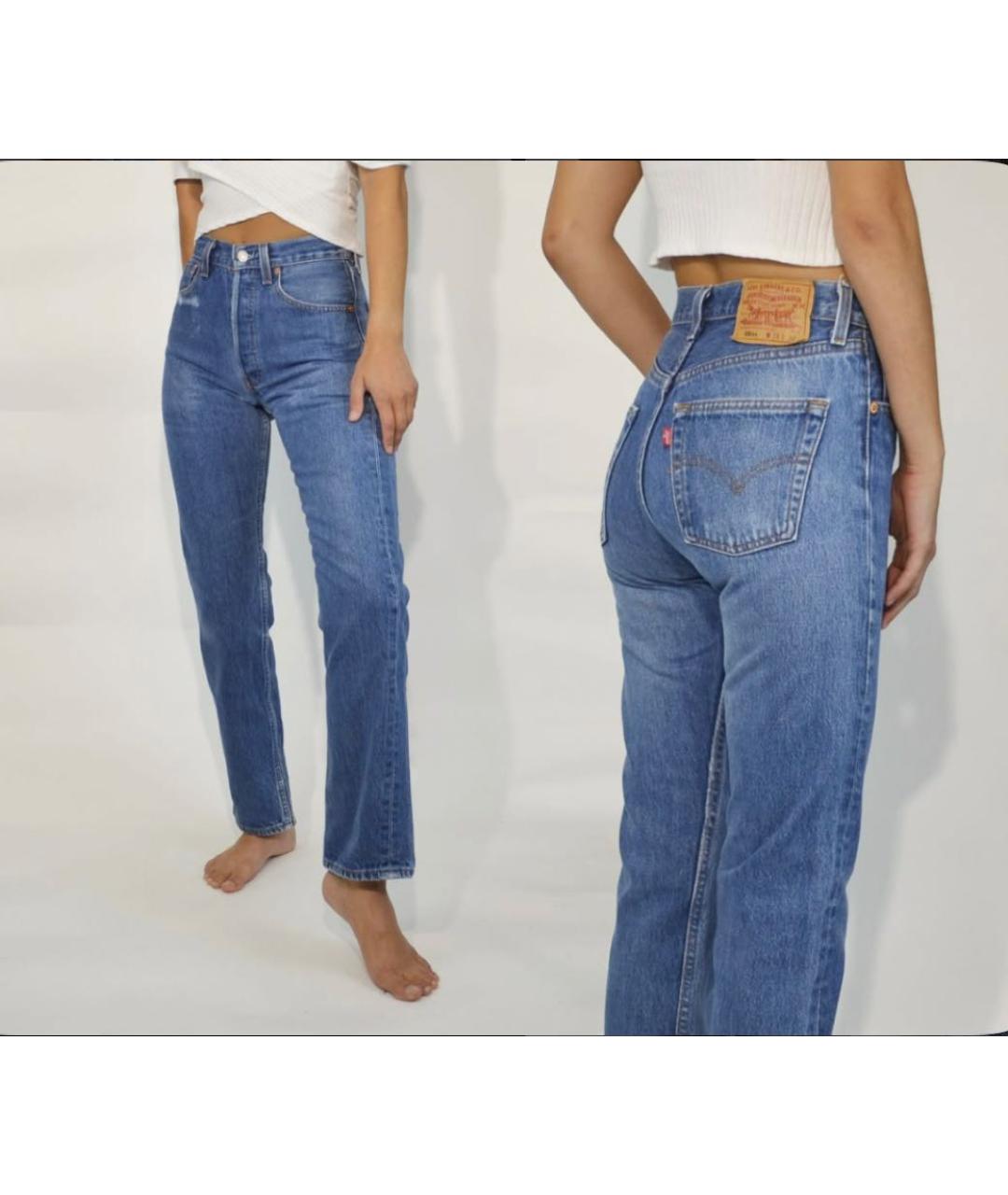 LEVI'S Синие хлопковые прямые джинсы, фото 6
