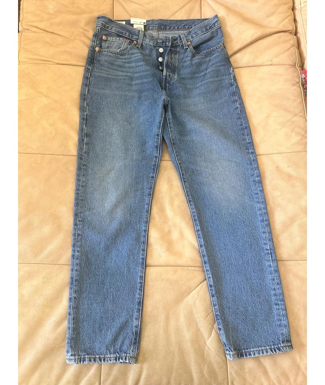 LEVI'S Синие хлопковые прямые джинсы, фото 7
