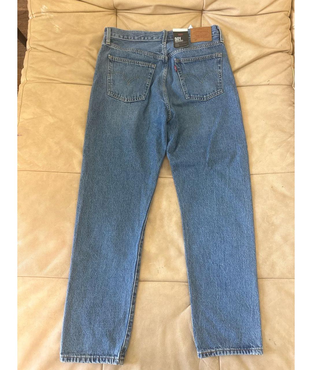LEVI'S Синие хлопковые прямые джинсы, фото 2