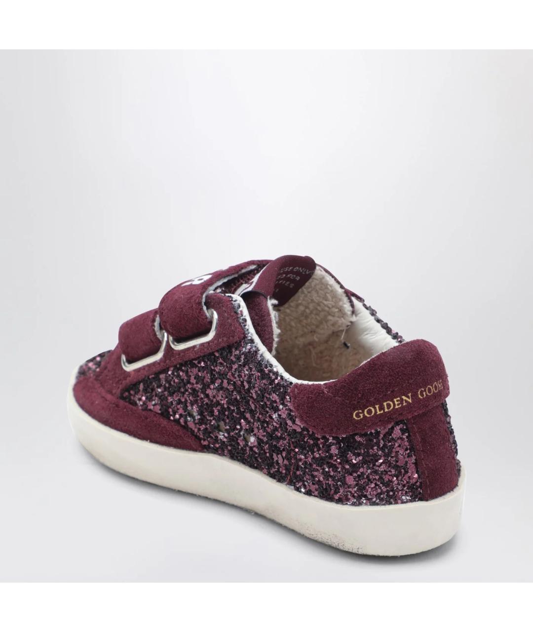GOLDEN GOOSE Бордовые кожаные кеды, фото 2