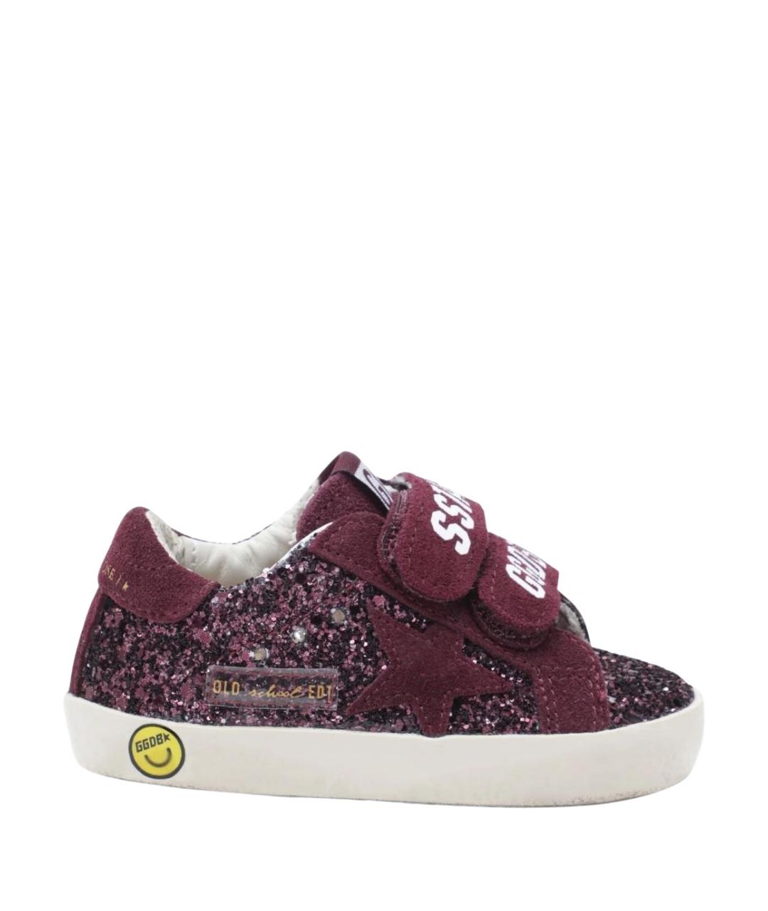 GOLDEN GOOSE Бордовые кожаные кеды, фото 1