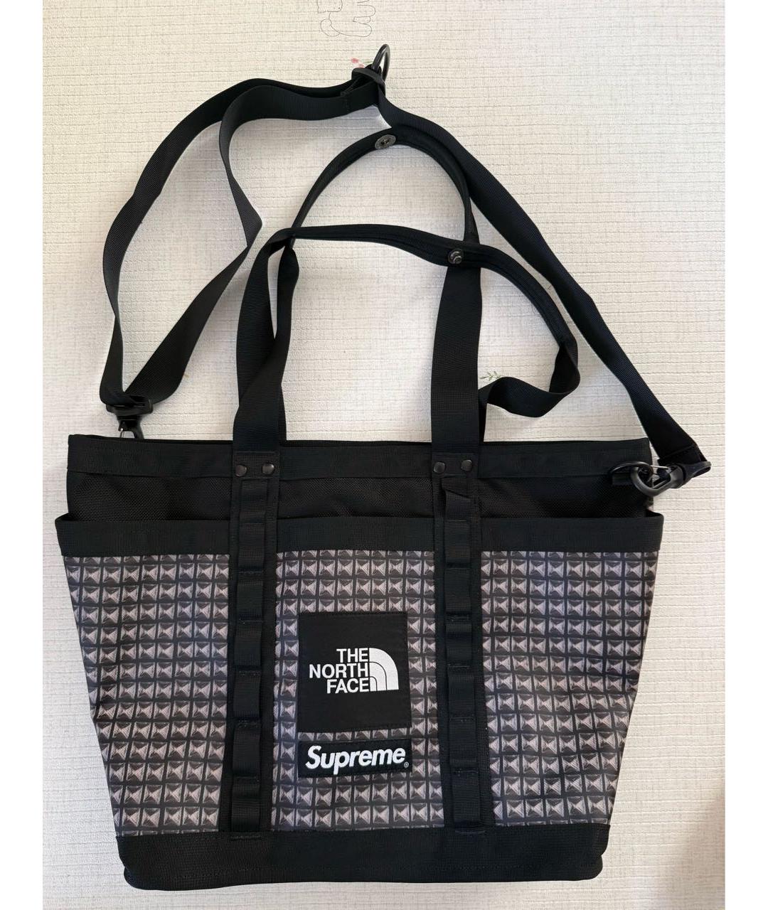 SUPREME Черная синтетическая сумка тоут, фото 4
