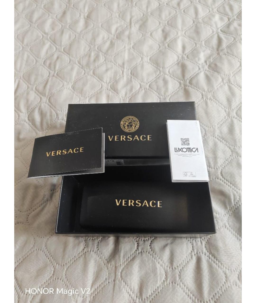 VERSACE Золотые металлические солнцезащитные очки, фото 4