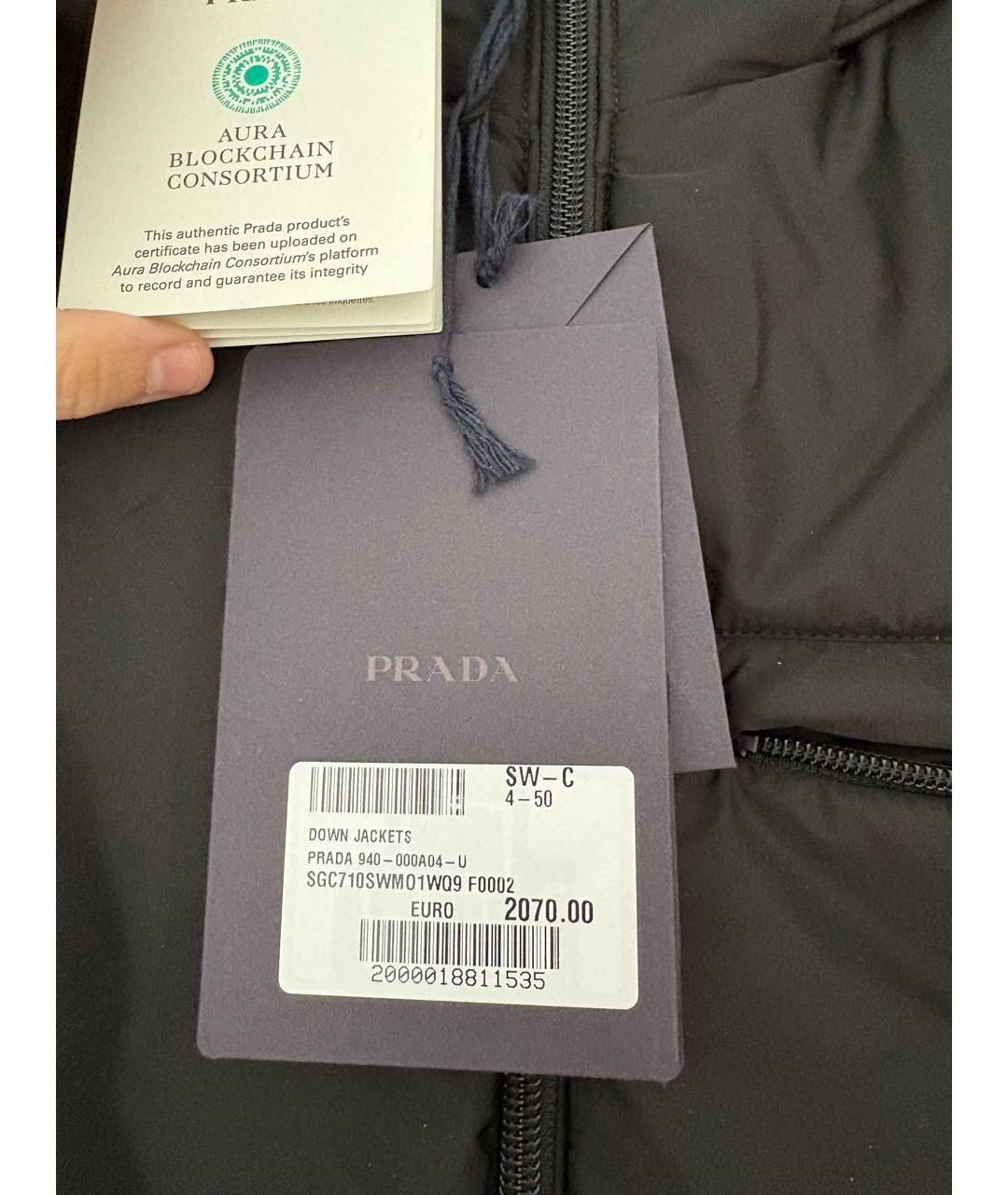 PRADA Черная нейлоновая куртка, фото 5