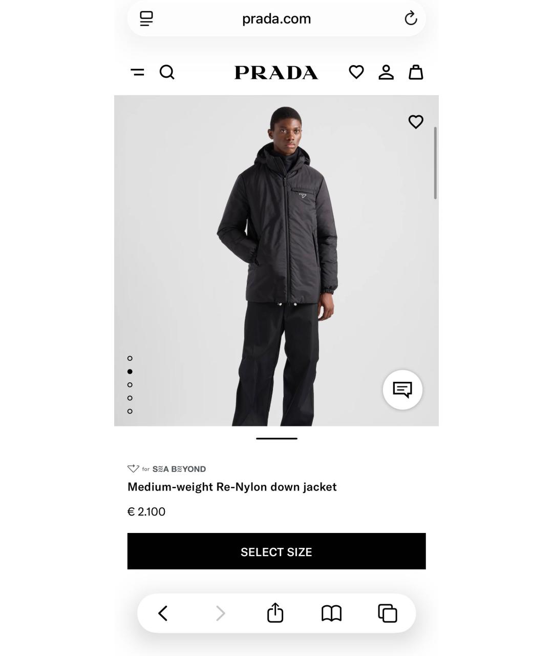 PRADA Черная нейлоновая куртка, фото 8