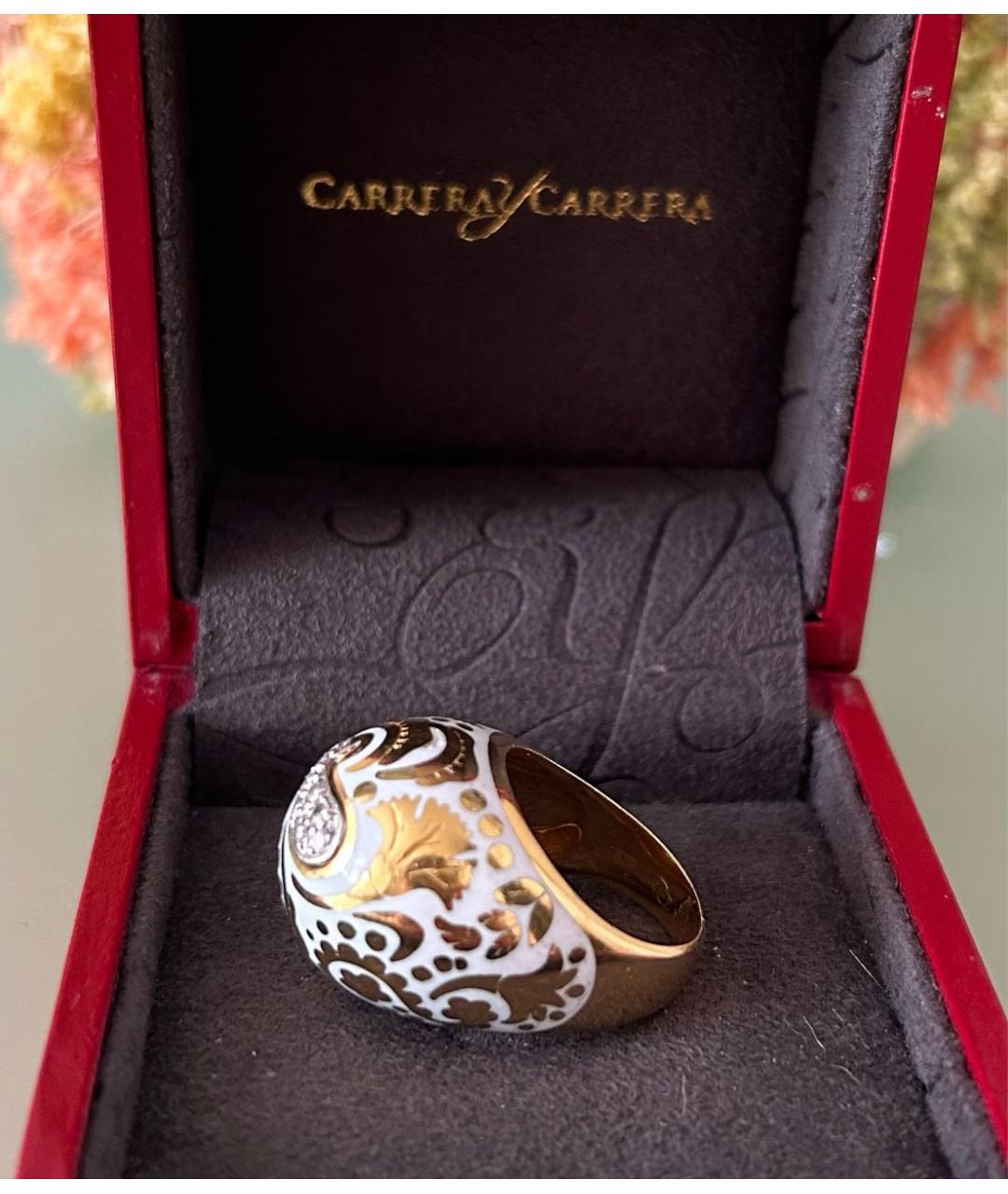 CARRERA Y CARRERA Белое кольцо из желтого золота, фото 3