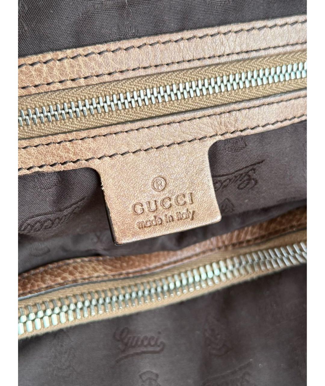GUCCI Коричневая тканевая сумка тоут, фото 4