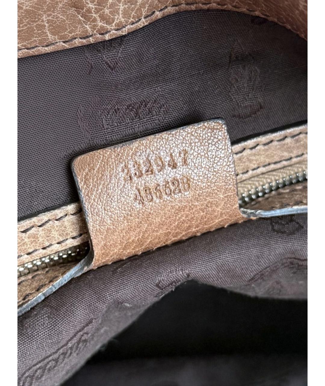 GUCCI Коричневая тканевая сумка тоут, фото 6