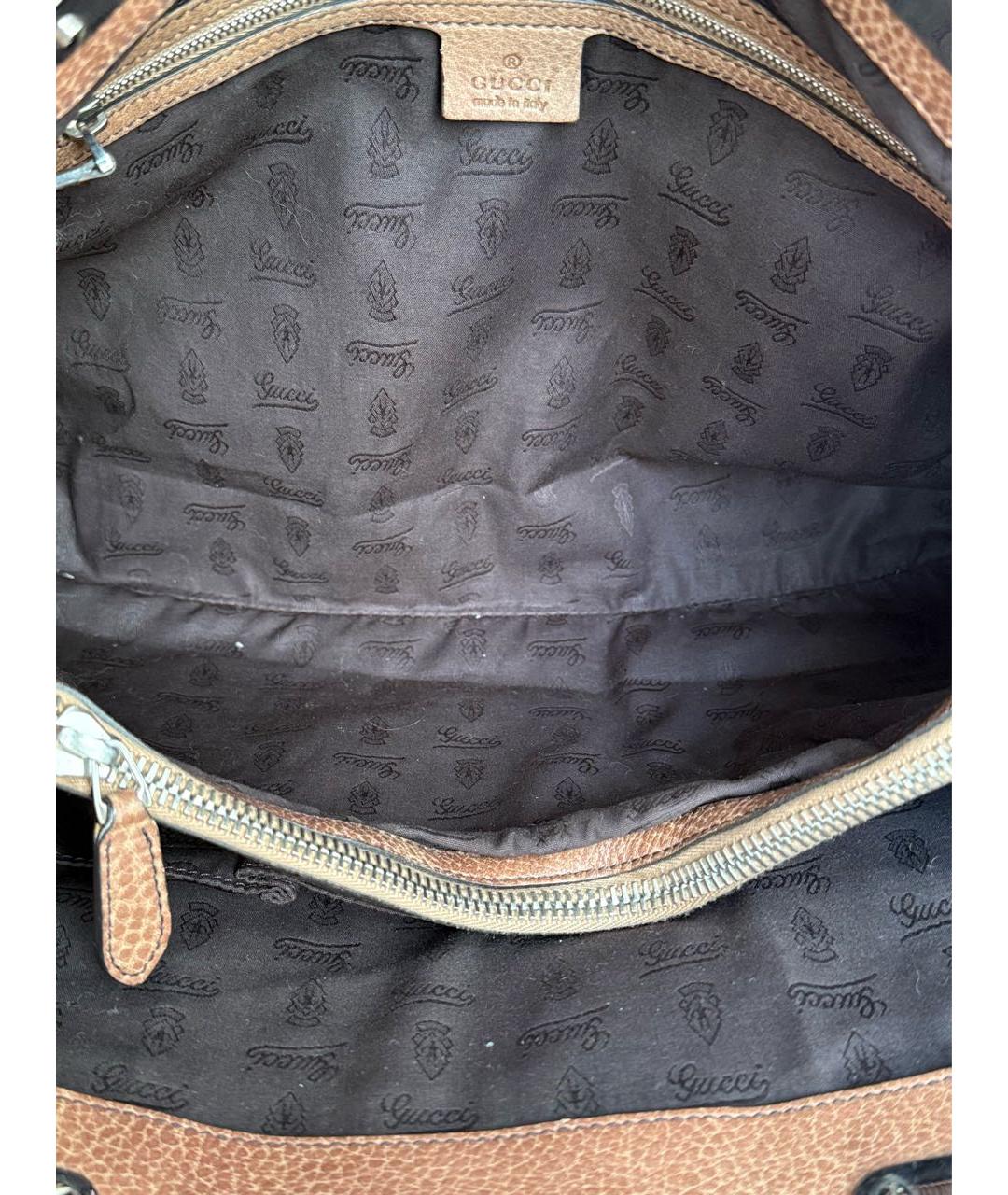 GUCCI Коричневая тканевая сумка тоут, фото 7