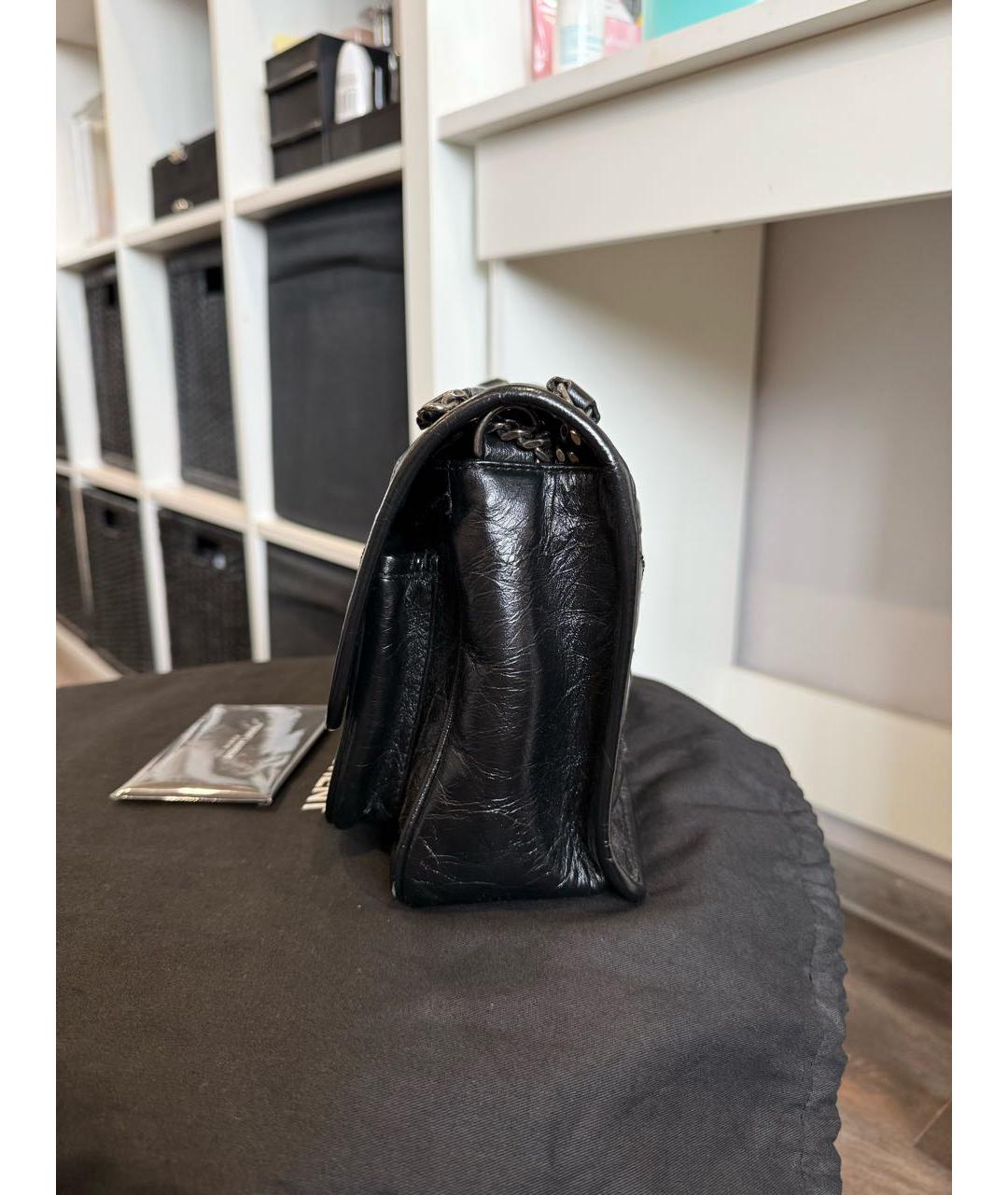 SAINT LAURENT Черная кожаная сумка через плечо, фото 4