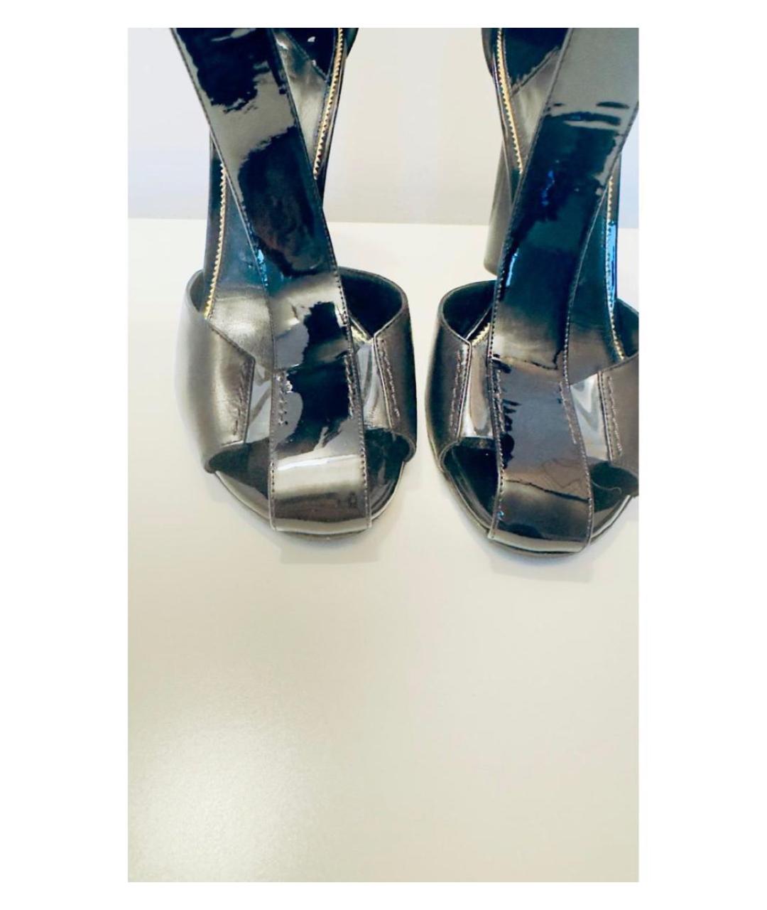 TOM FORD Черные босоножки из лакированной кожи, фото 2
