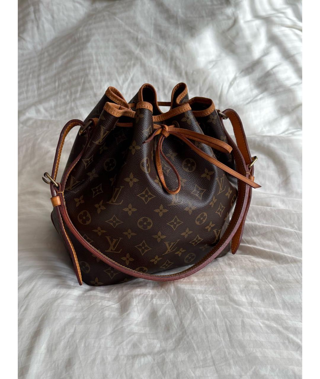 LOUIS VUITTON Коричневая сумка тоут из канвы, фото 9