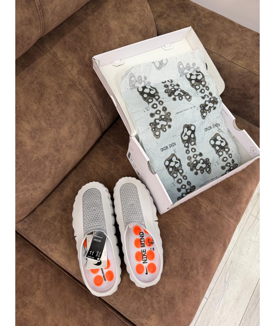 NIKE Серые шлепанцы, фото 5