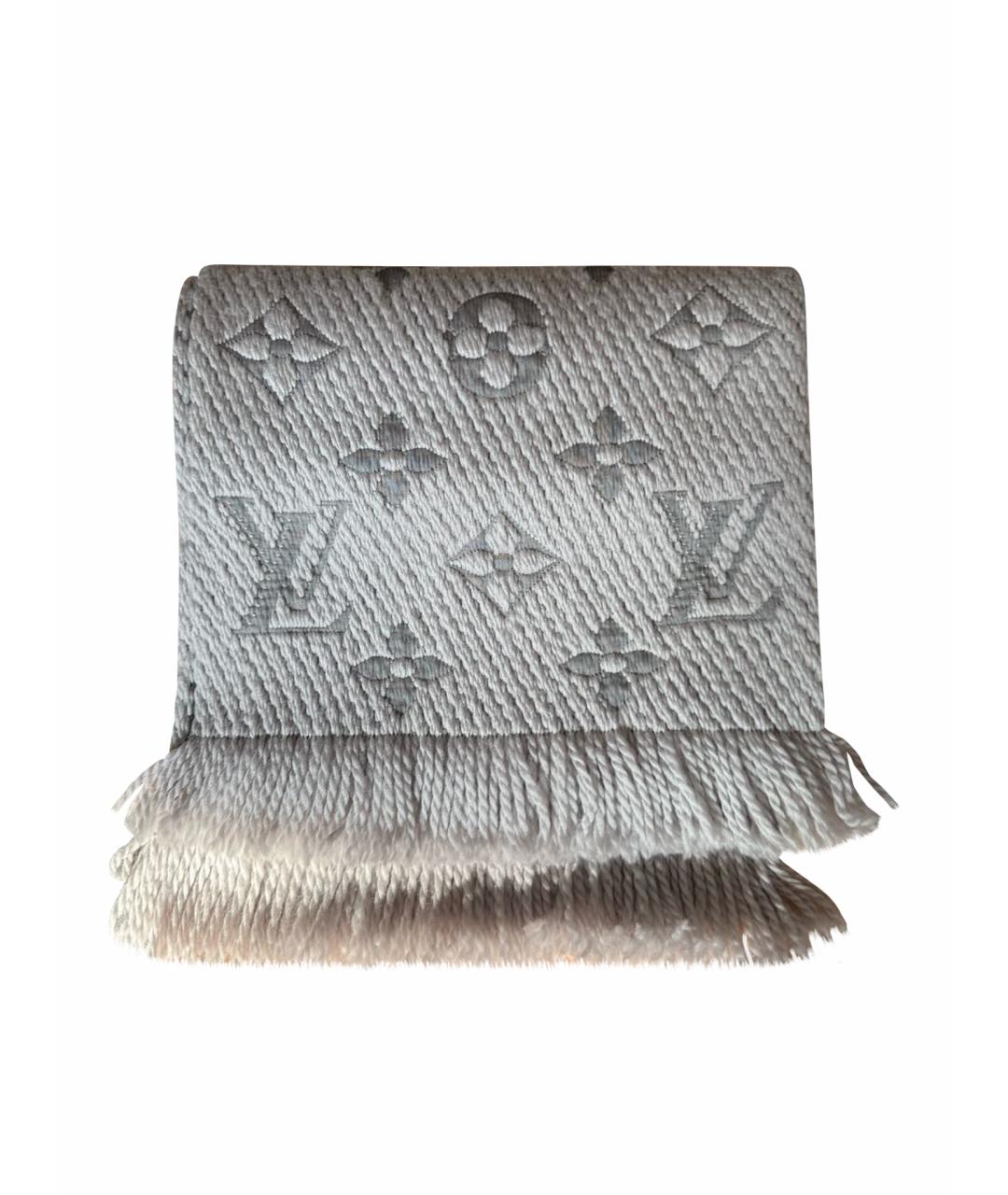LOUIS VUITTON Серый шерстяной шарф, фото 1