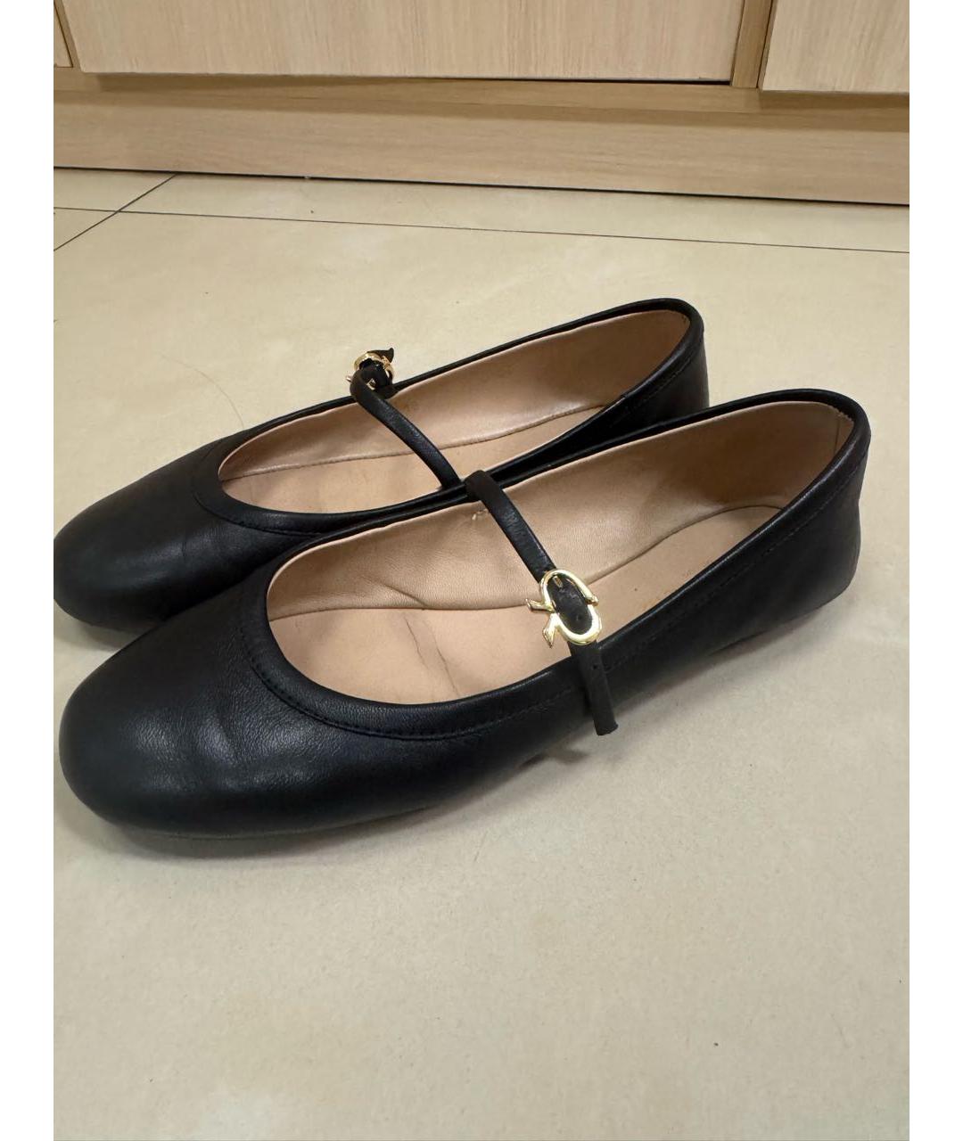 GIANVITO ROSSI Черные кожаные балетки, фото 3