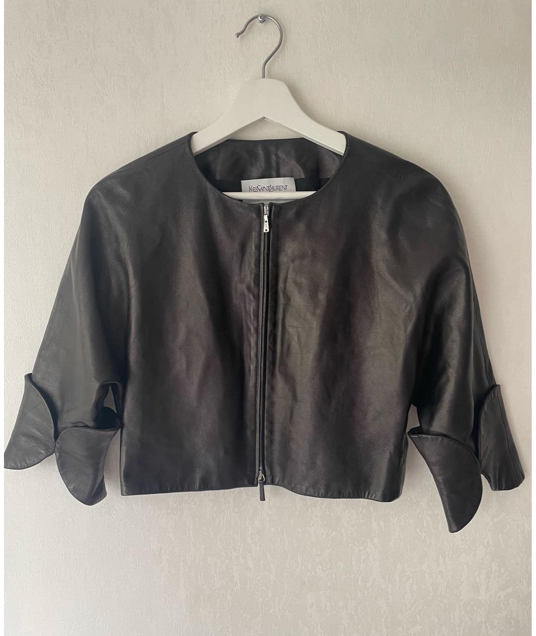 SAINT LAURENT Черная кожаная куртка, фото 8