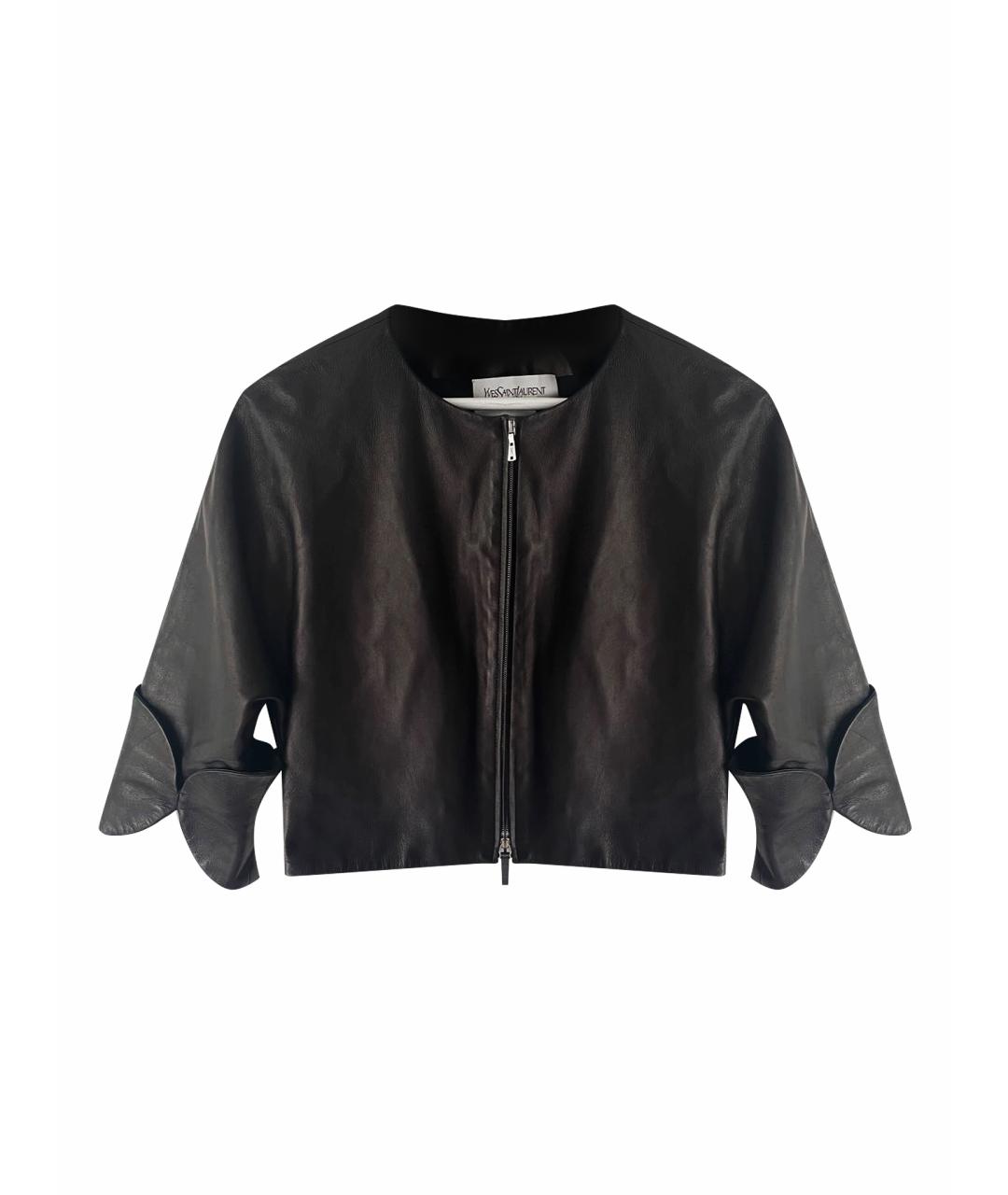 SAINT LAURENT Черная кожаная куртка, фото 1