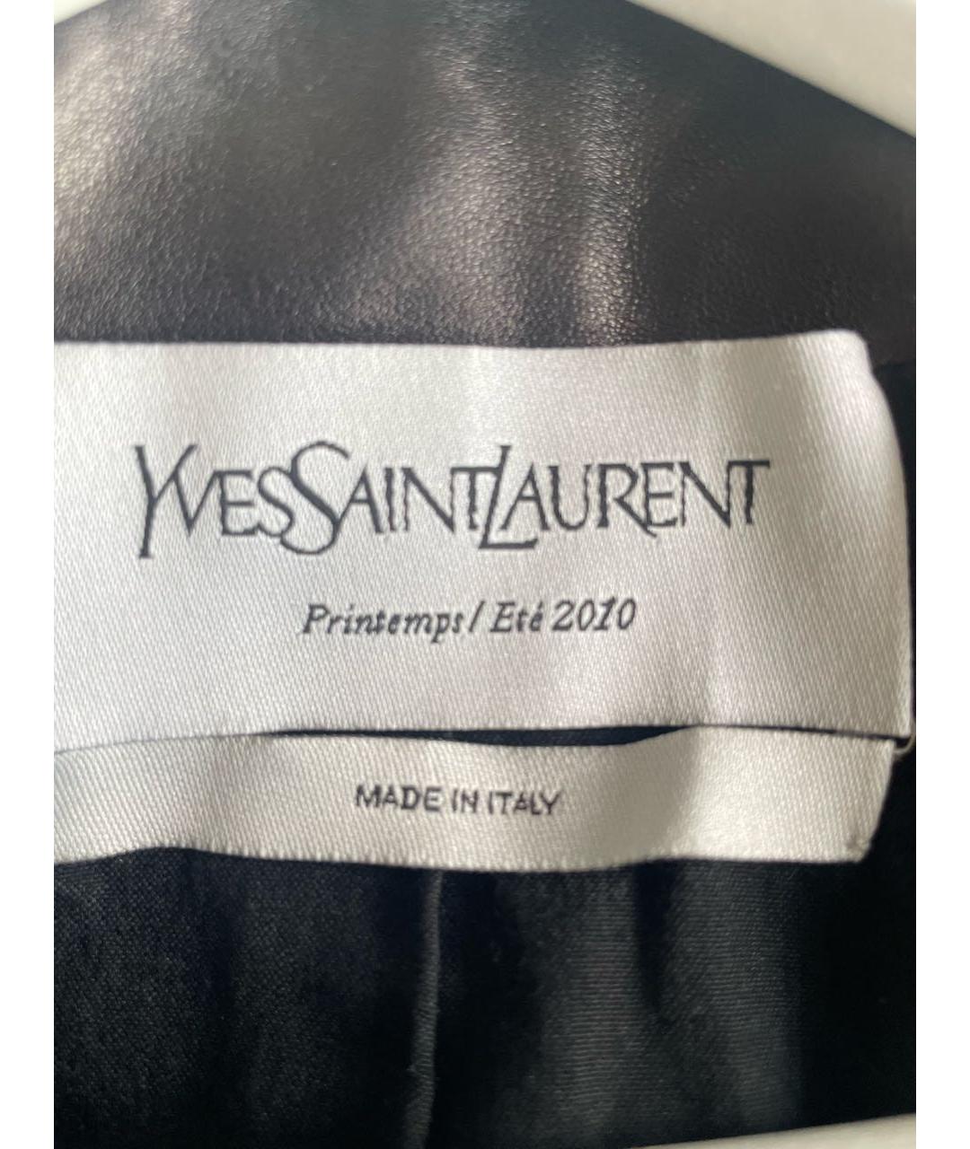 SAINT LAURENT Черная кожаная куртка, фото 3