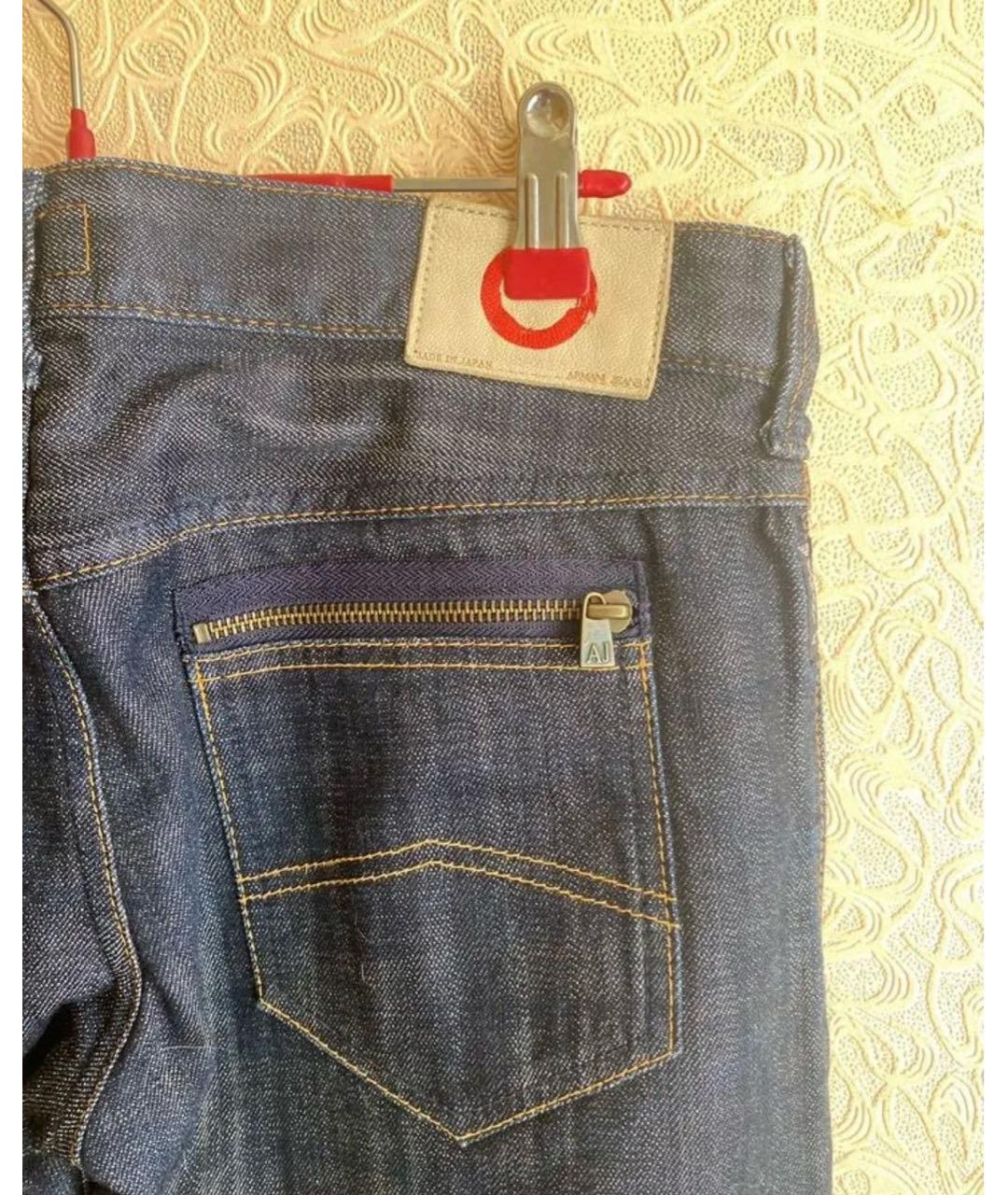 ARMANI JEANS Темно-синие хлопковые прямые джинсы, фото 4