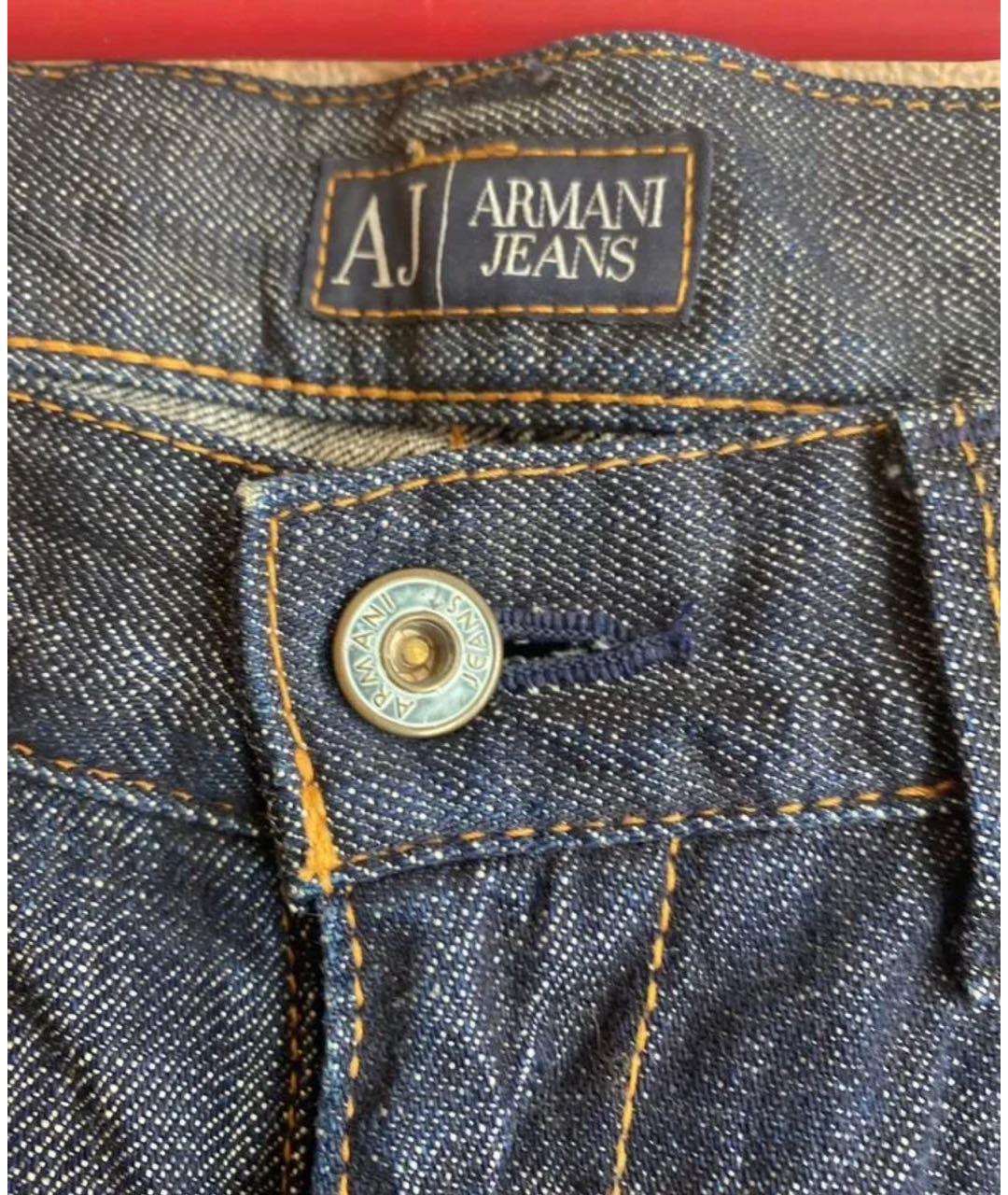 ARMANI JEANS Темно-синие хлопковые прямые джинсы, фото 3