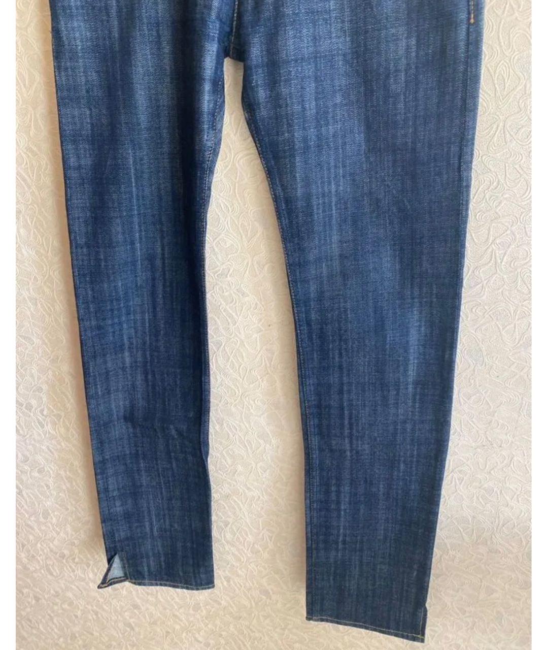 ARMANI JEANS Темно-синие хлопковые прямые джинсы, фото 2