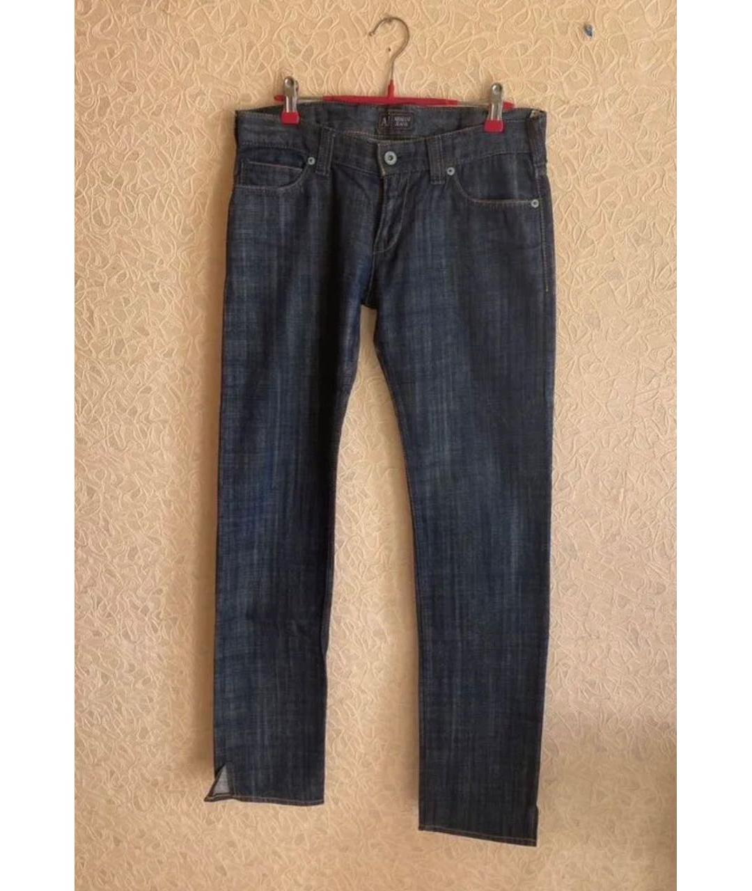 ARMANI JEANS Темно-синие хлопковые прямые джинсы, фото 7