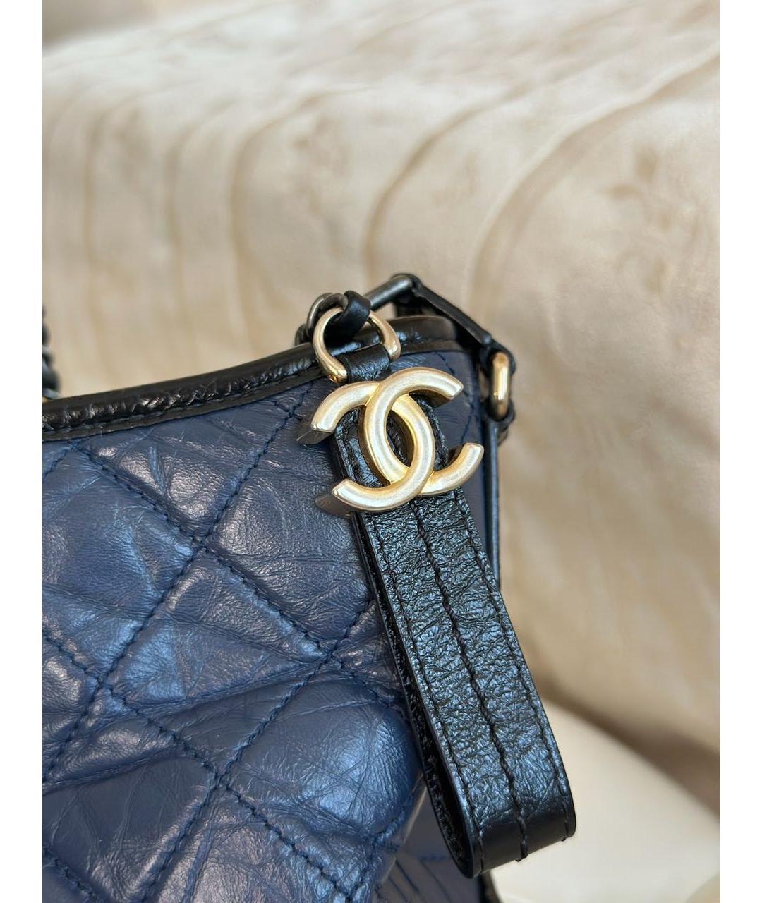 CHANEL Синяя кожаная сумка через плечо, фото 4