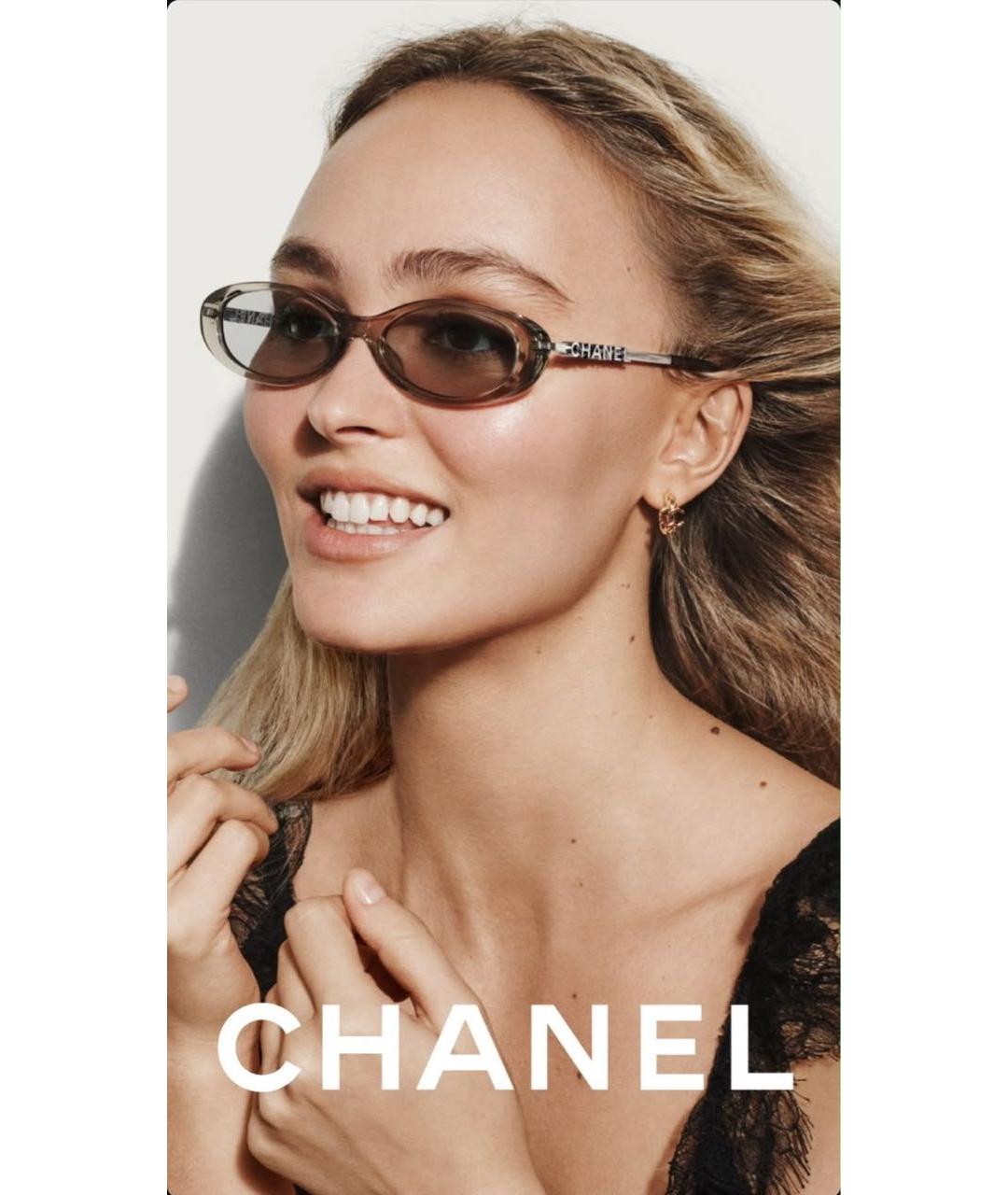 CHANEL Розовые пластиковые солнцезащитные очки, фото 3