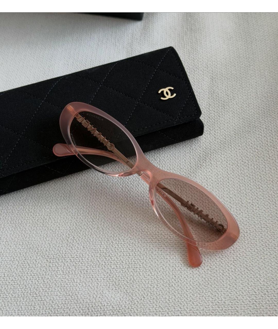 CHANEL Розовые пластиковые солнцезащитные очки, фото 6