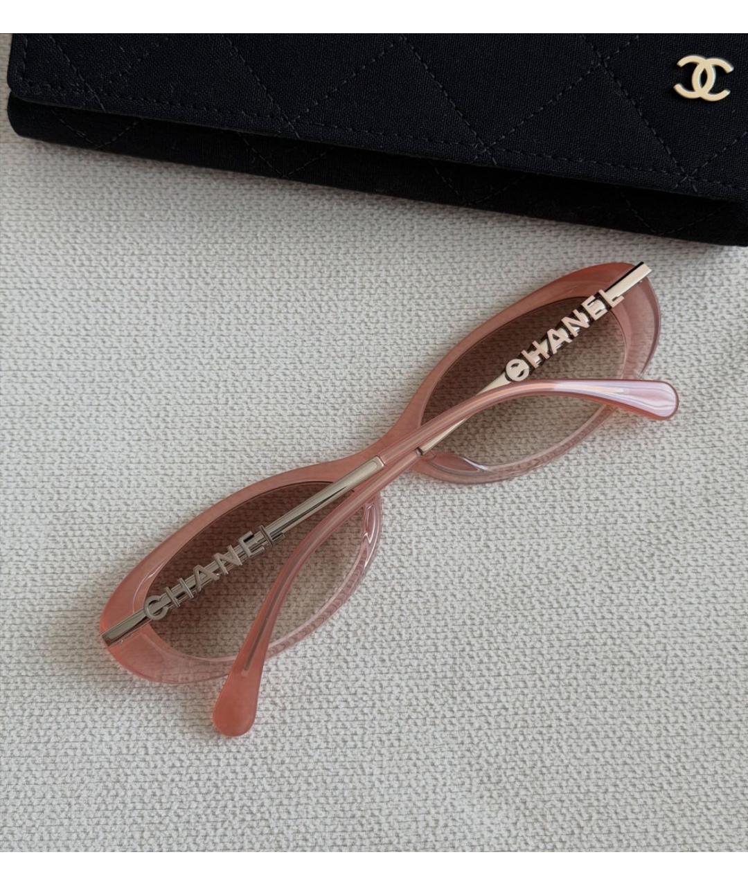 CHANEL Розовые пластиковые солнцезащитные очки, фото 5