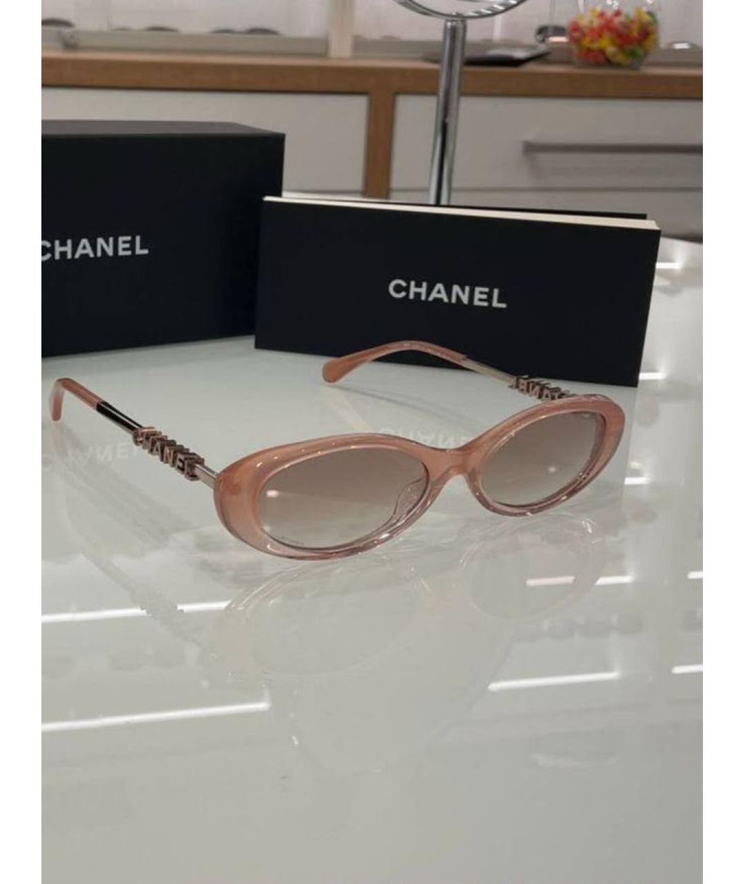CHANEL Розовые пластиковые солнцезащитные очки, фото 2