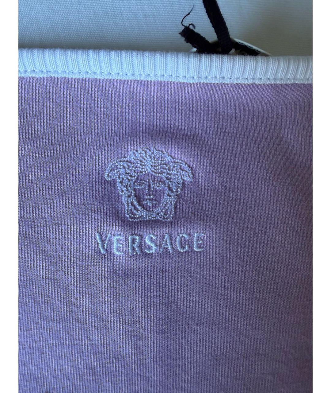 VERSACE Фиолетовая хлопковая майка, фото 4