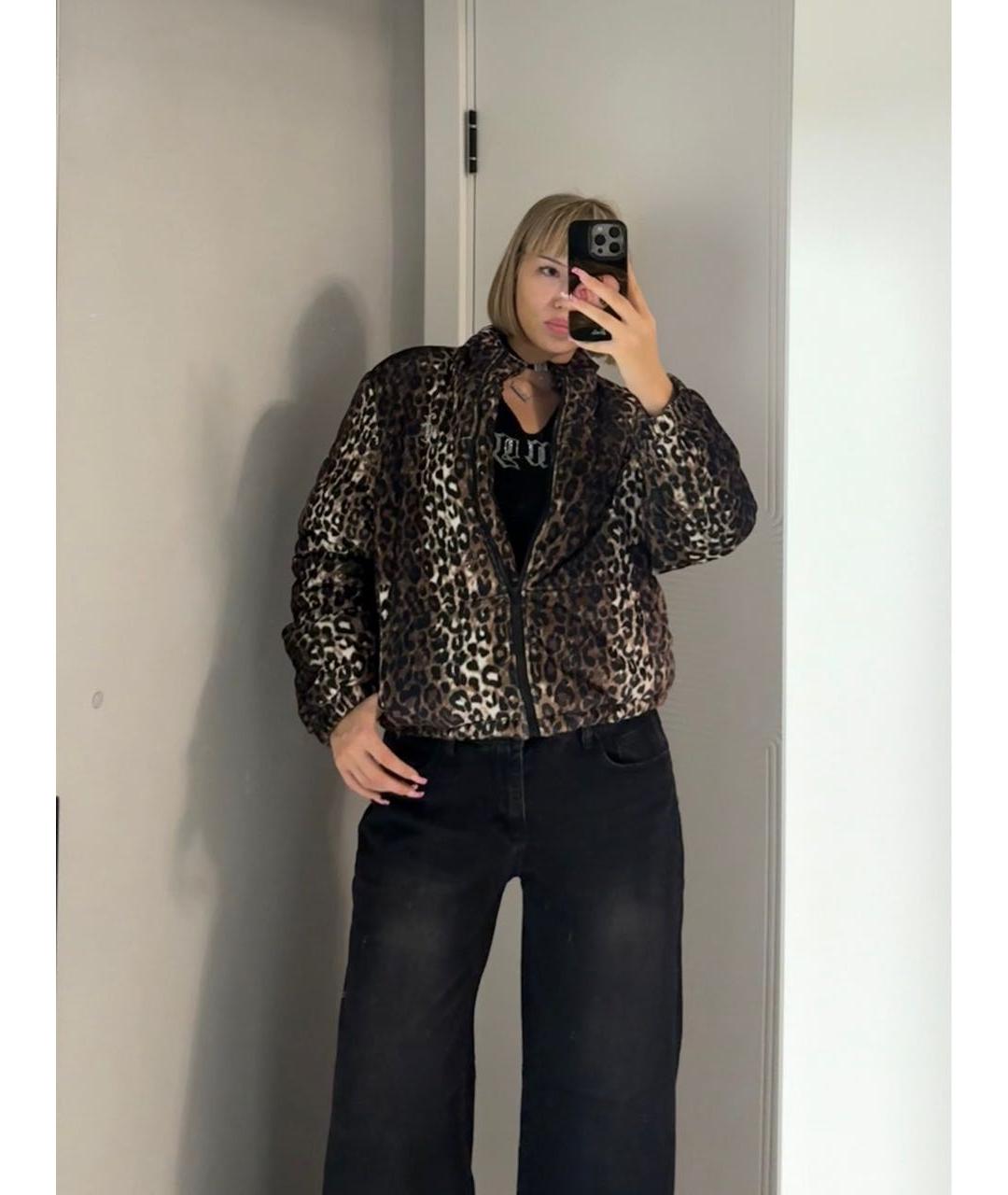 JUICY COUTURE Коричневый велюровый пуховик, фото 2