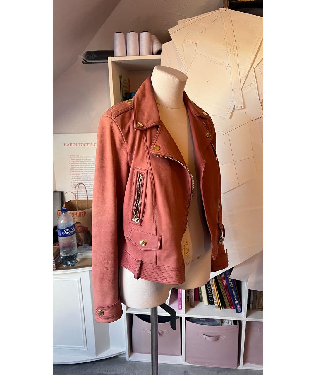 BURBERRY Розовая замшевая куртка, фото 4