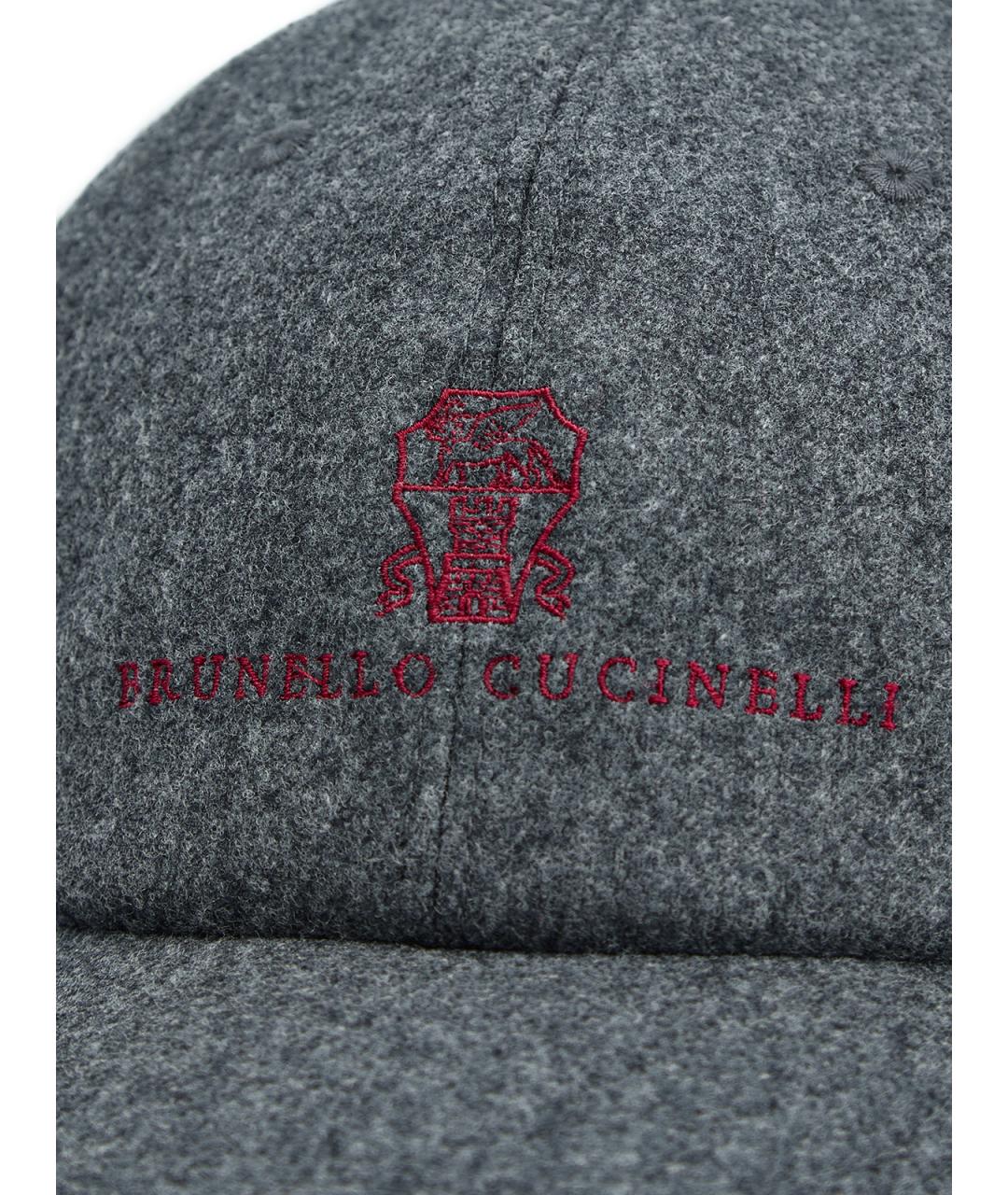 BRUNELLO CUCINELLI Серая шерстяная кепка/бейсболка, фото 4