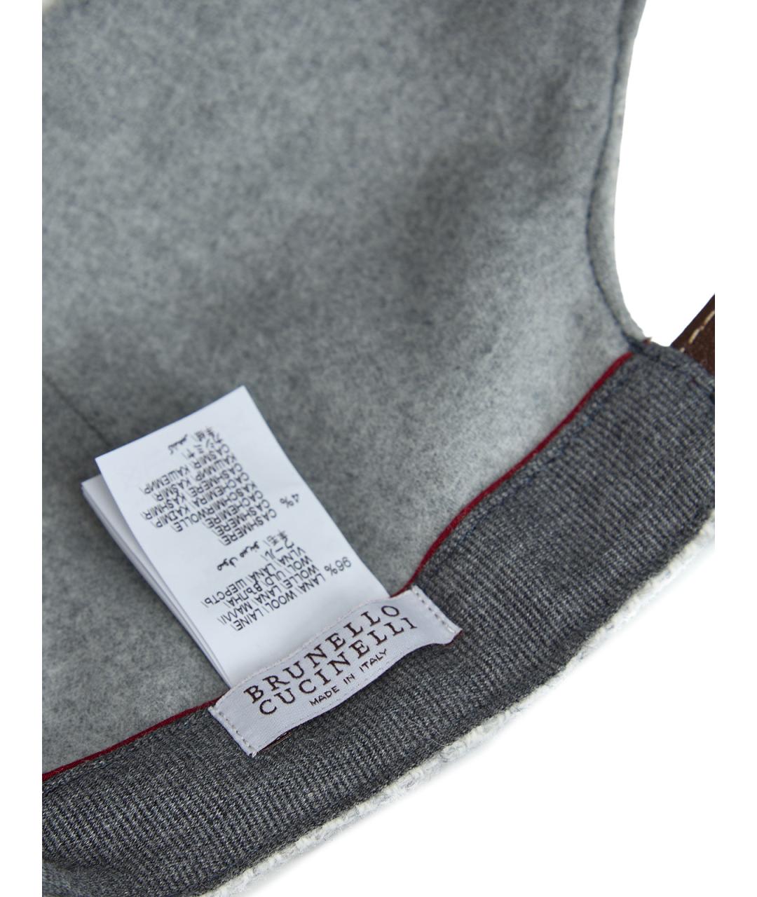 BRUNELLO CUCINELLI Серая шерстяная кепка/бейсболка, фото 5