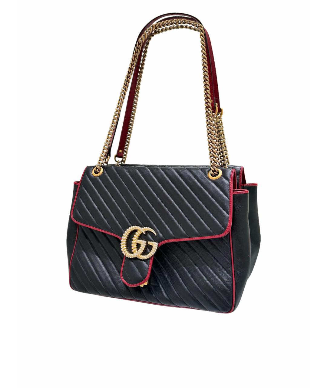 GUCCI Черная кожаная сумка через плечо, фото 1